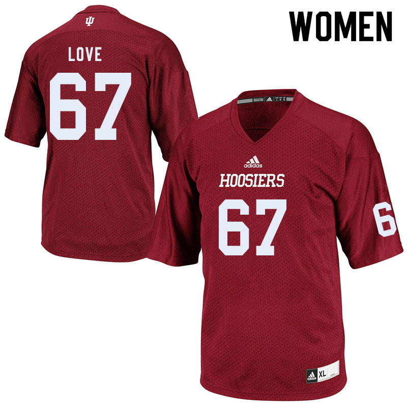 Women #67 Christian Love Indiana Hoosiers College Football Jerseys Sale-Crimson